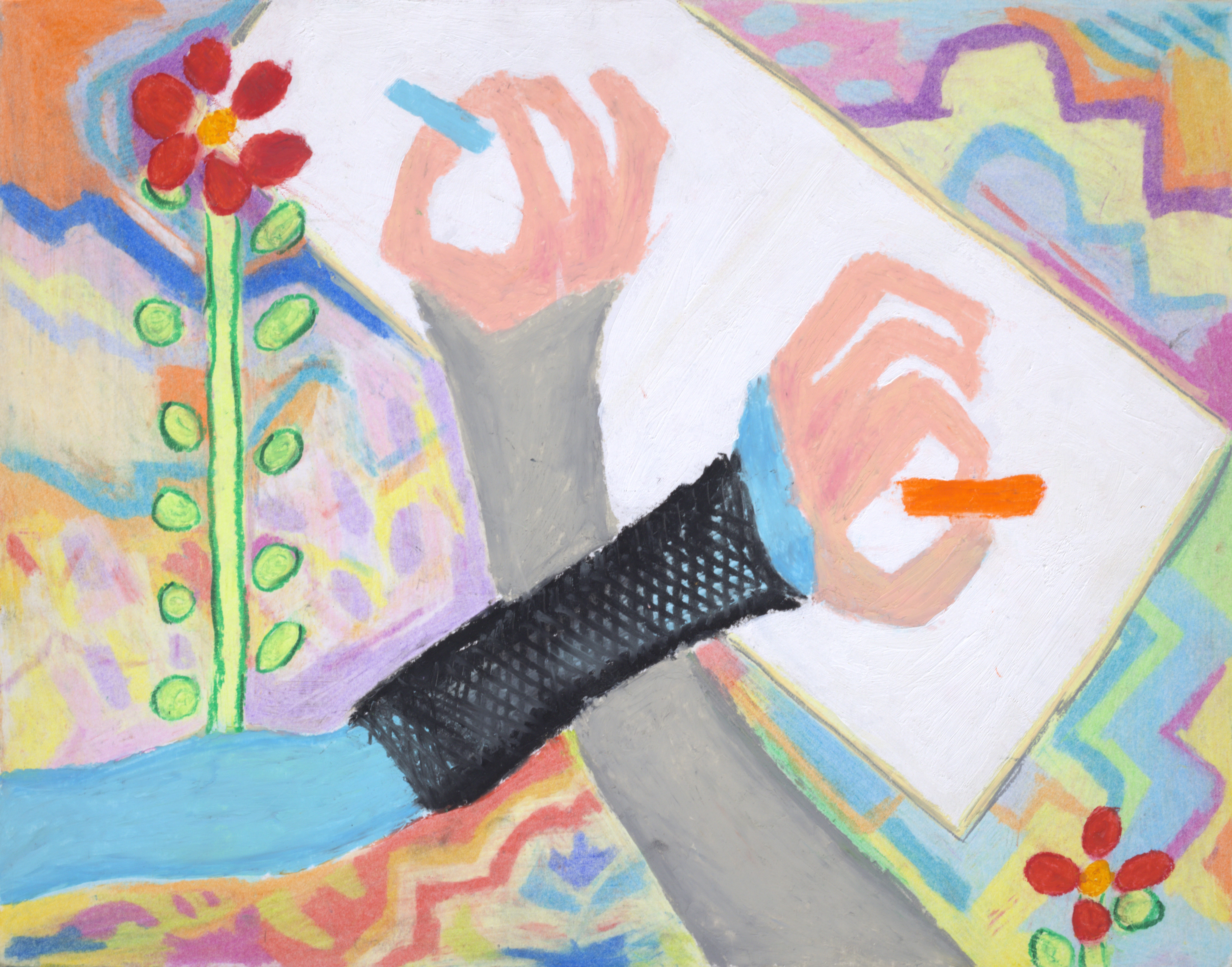 Oil pastel on paper, 14 x 11 in