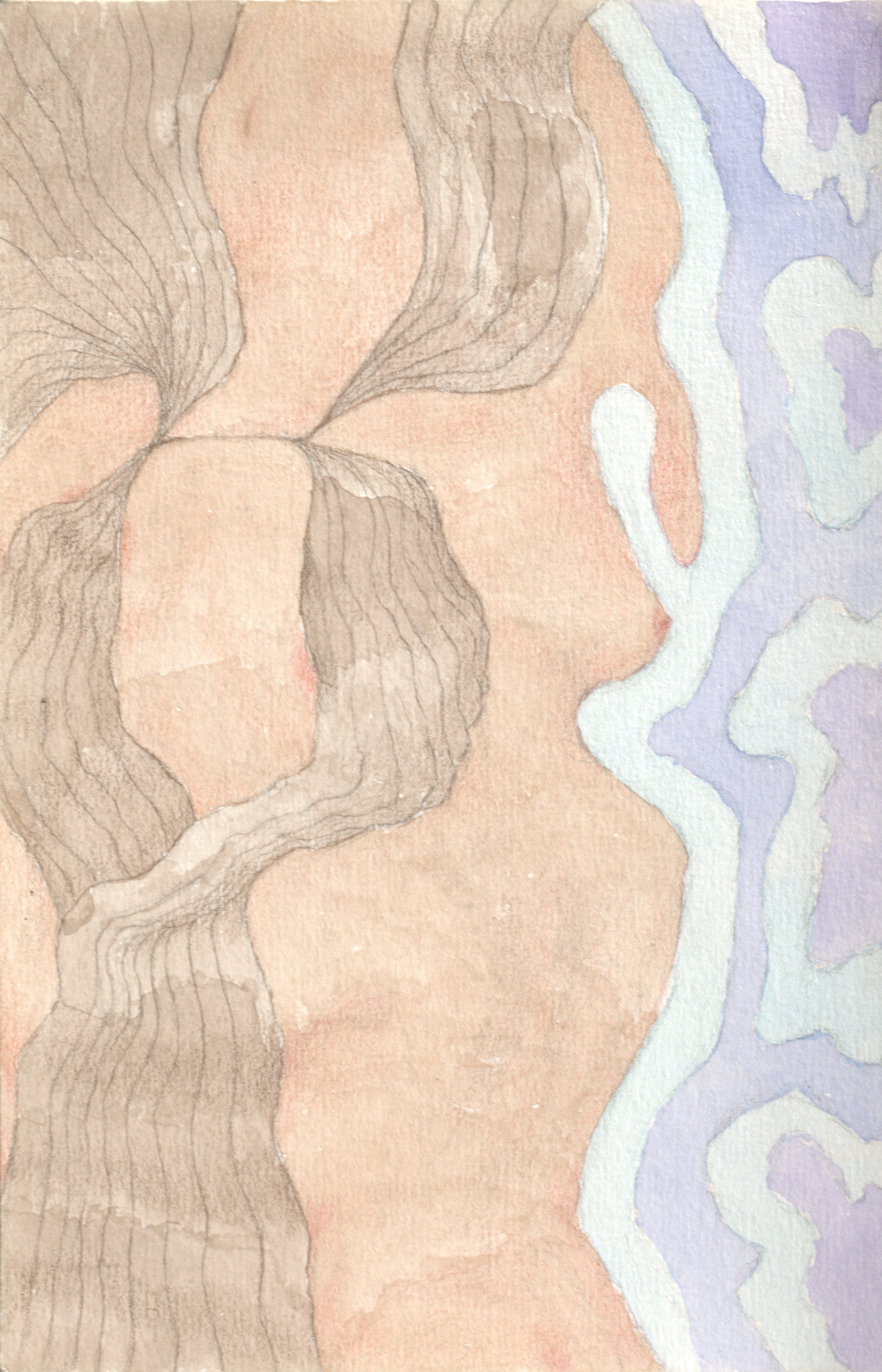 Watercolor and graphite on paper, 5.5 x 8.5 in