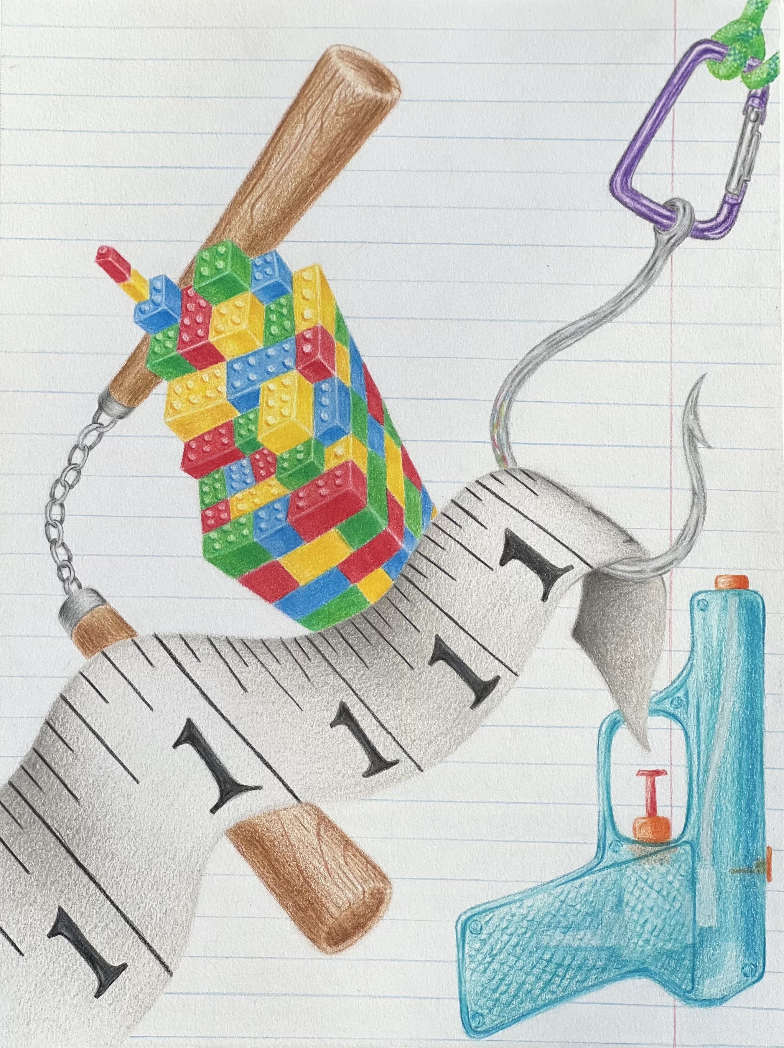 Colored pencil on paper, 9 x 12 in