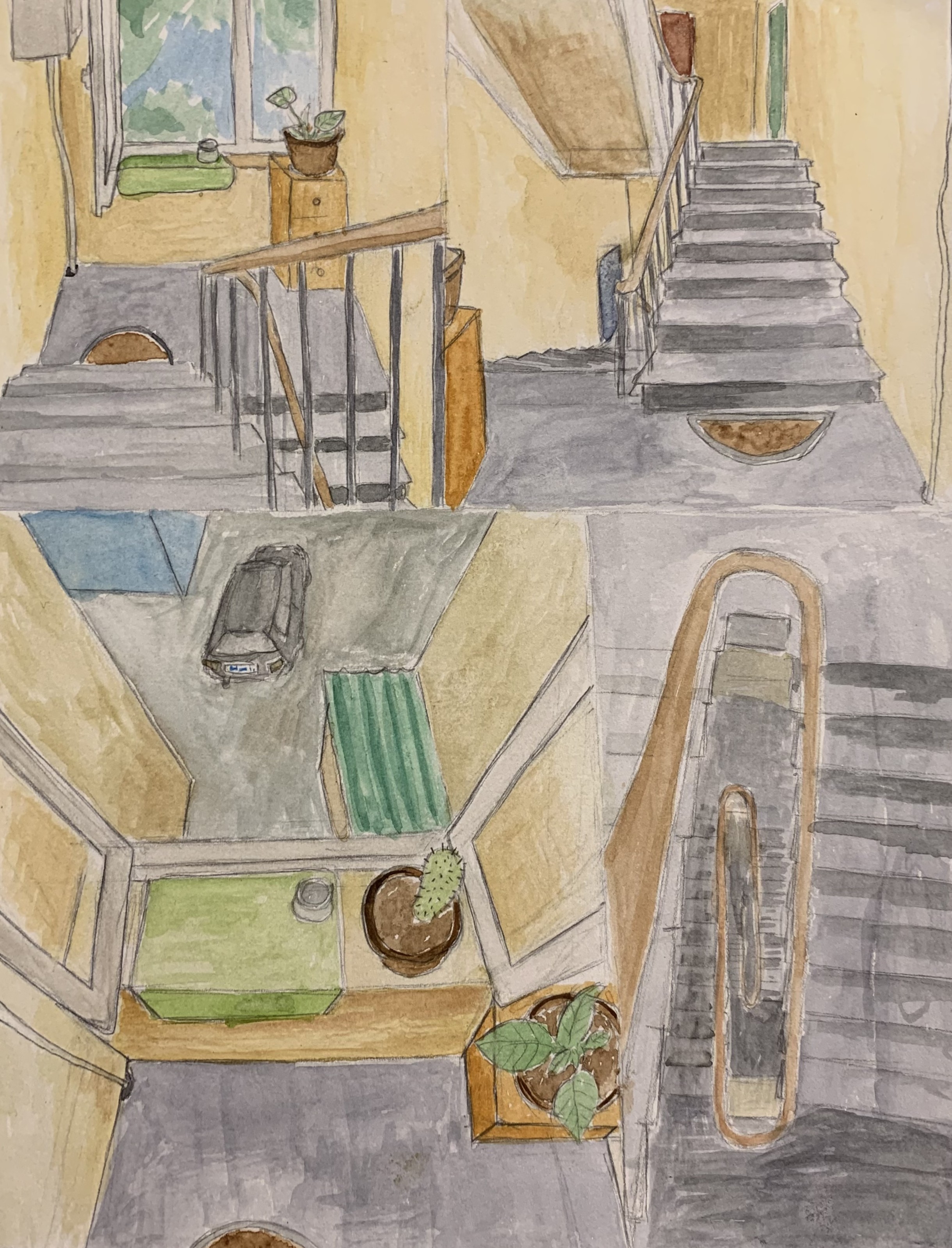 Watercolor and graphite on paper, 7.5 x 10 in