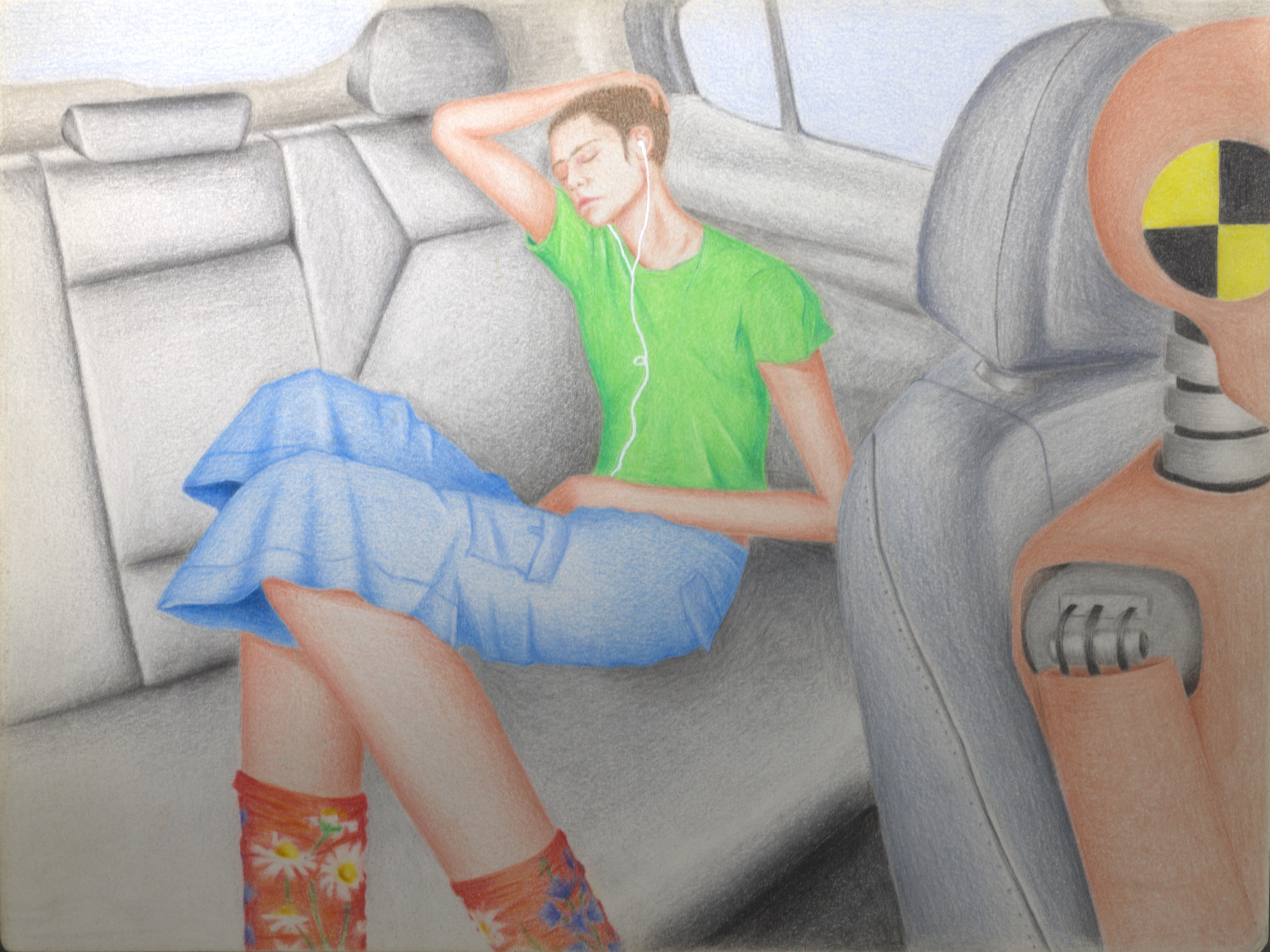 Colored pencil on paper, 12 x 9 in