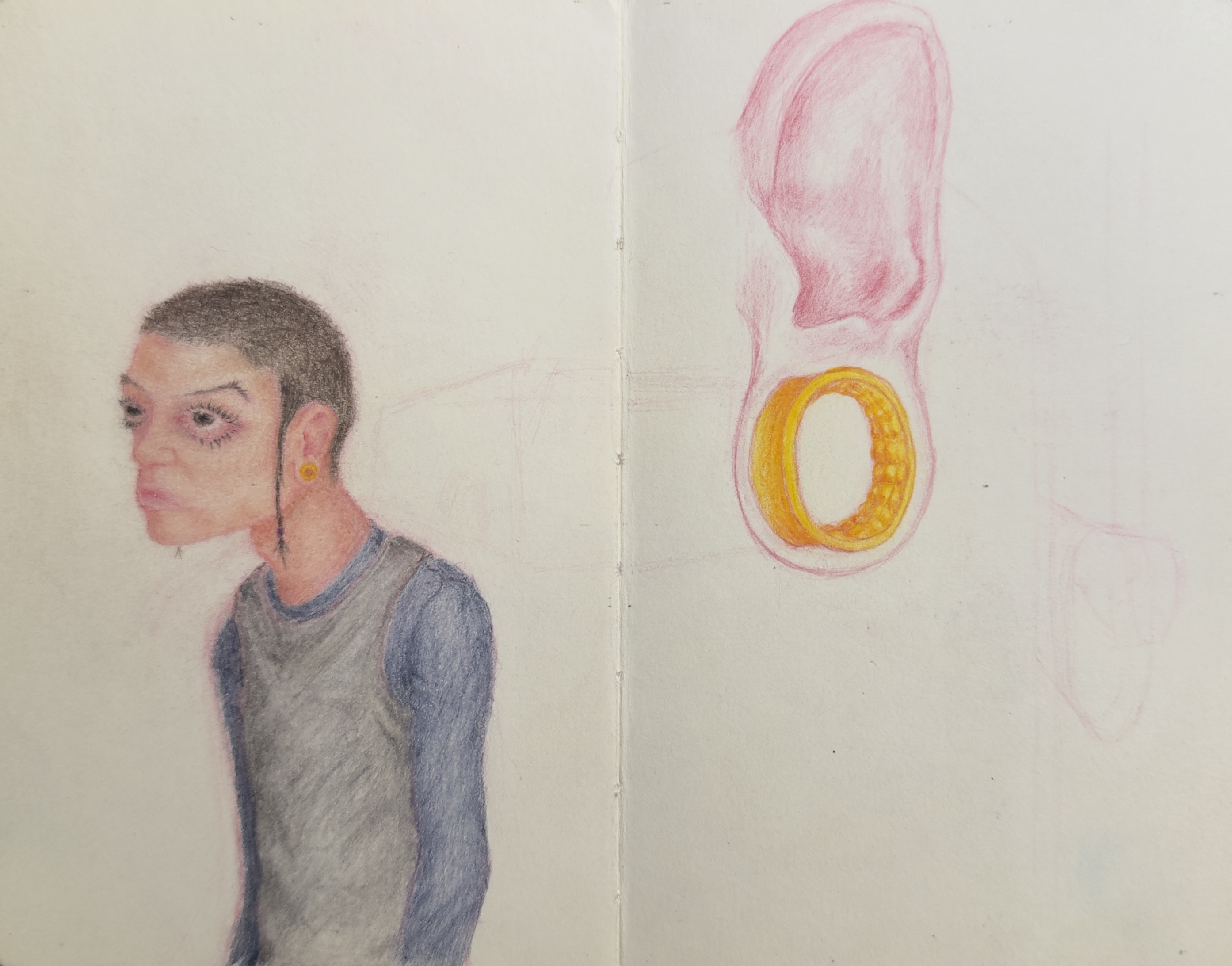 Colored pencil on paper, 7 x 5.5 in