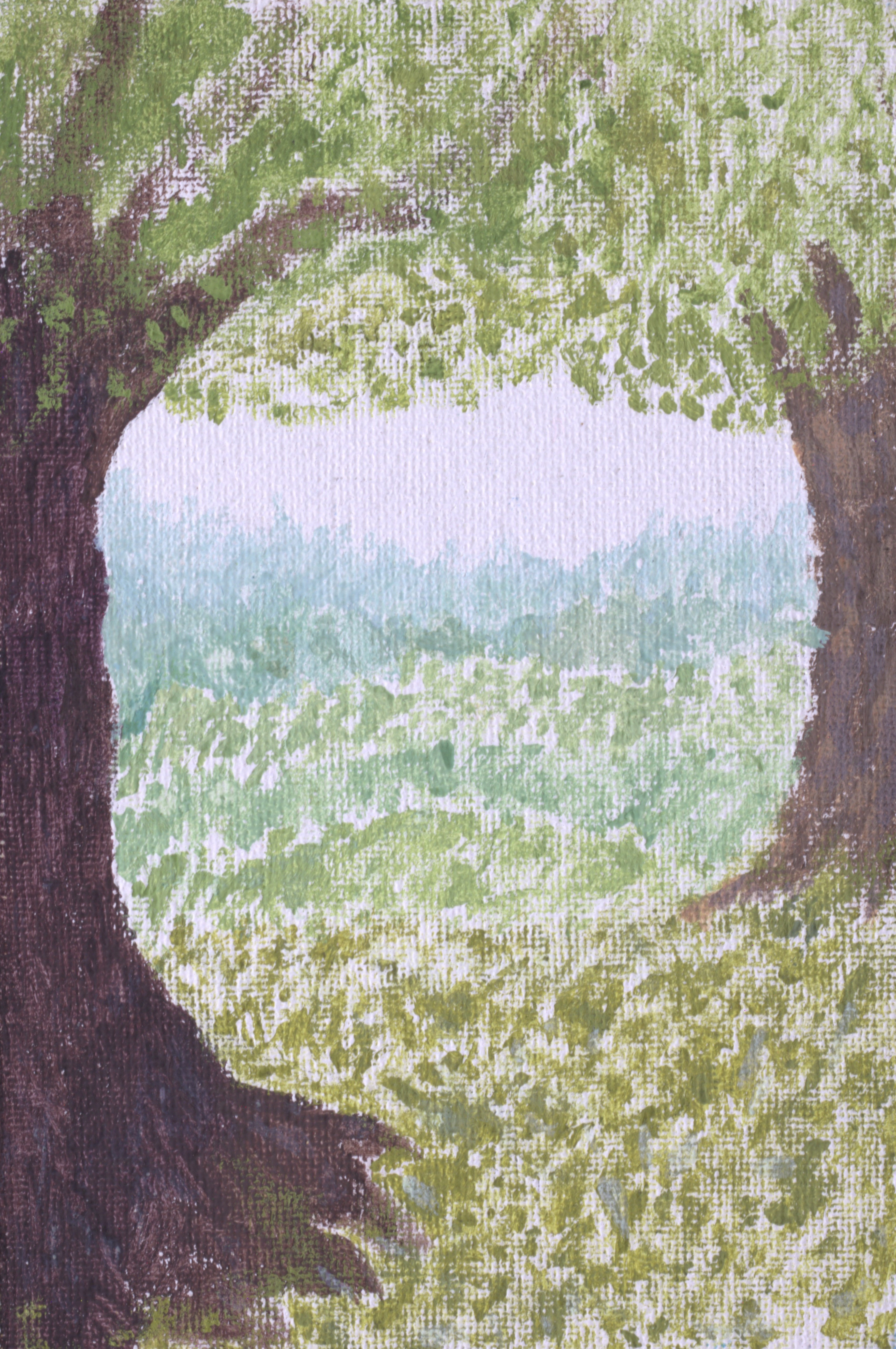 Gouache on canvas panel, 4 x 6 in